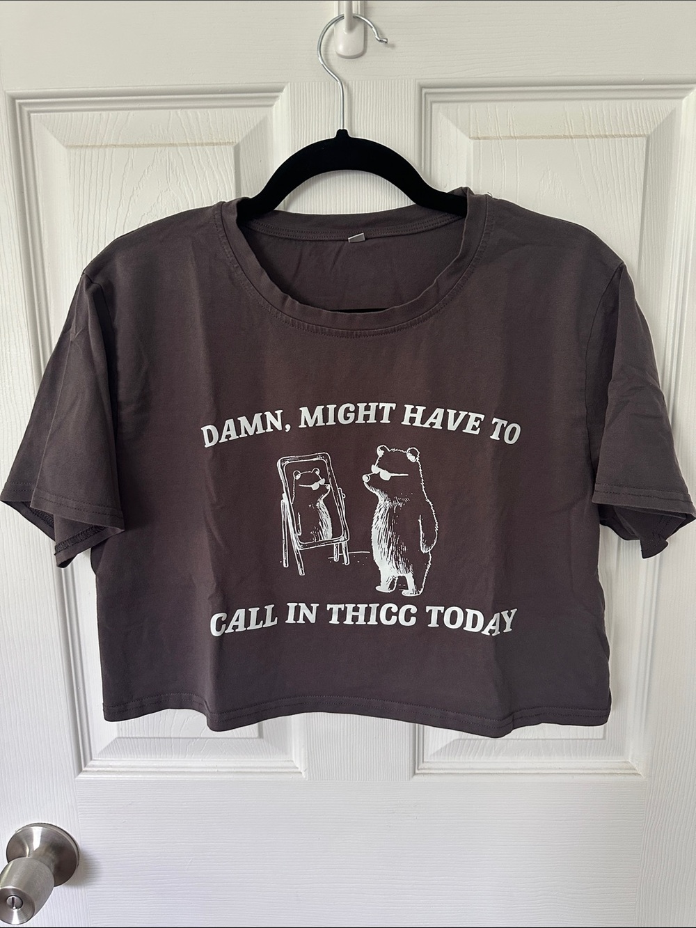 Crop Graphic Tee - "Call In Thicc Today"